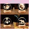 Modern Minimalist Glittering Globe Resin Craft Bedroom Decoration Usb Warm Light
