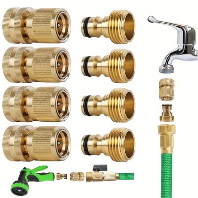 Gartenschlauch Schnellkupplung Wasserschlauchfitting 3/4 Zoll Messing Innen- und Außengewinde
