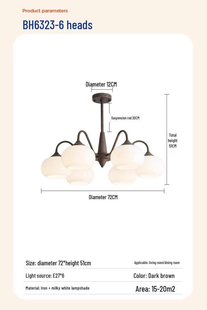 2026 Modern Retro Vintage Style Chandelier - High-End Design for Living Room, Dining Room, or Bedroom