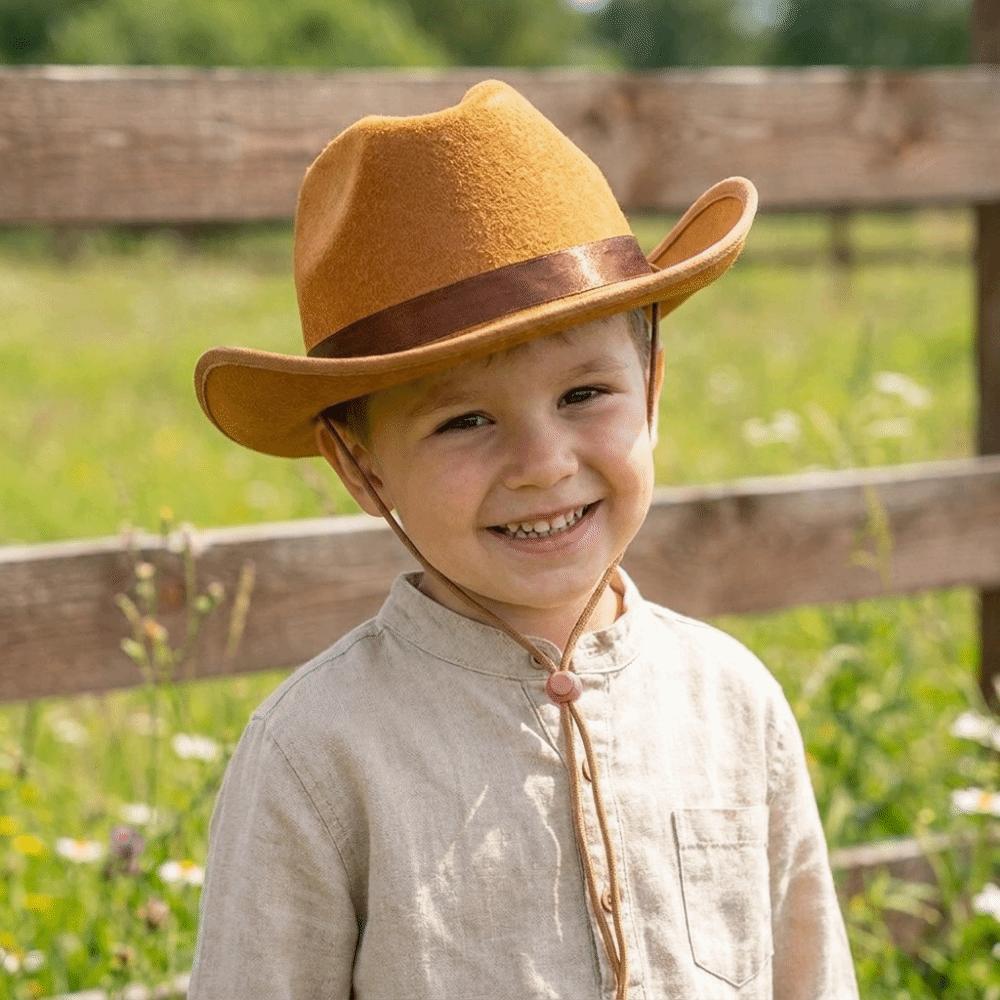 Solid Color Western Cowboy Hat Wide Brim Top Hat Classic Jazz Hat Travel