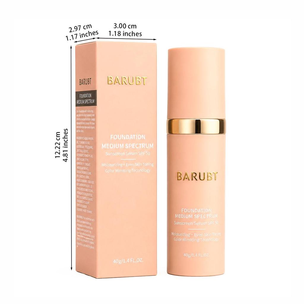 "BARUBT SPF50+ Microbial Foundation Stick: Long-lasting, No-Makeup Look with Sunscreen Protection."