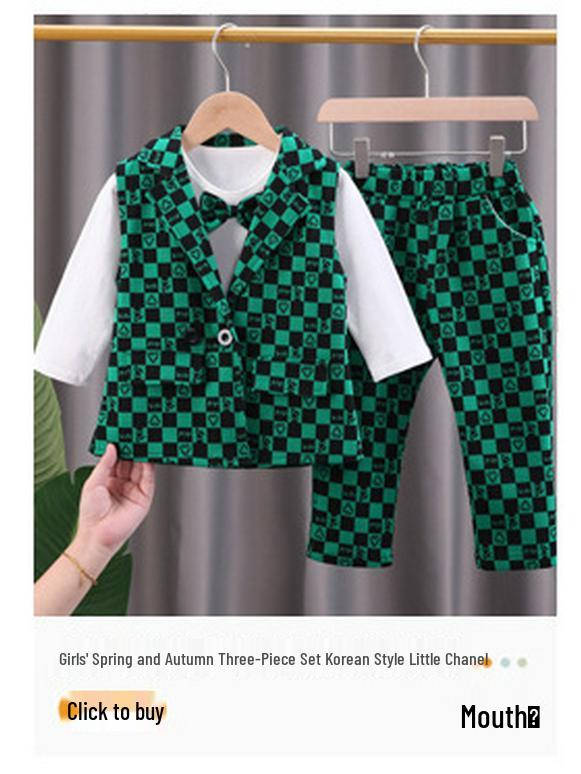 Boys' Fleece-Lined Plaid Cotton Jacket - Korean Style, Single-Breasted, Solid Color