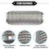 ABSOPRO Auto Auspuff Flexibles Auspuff Flex Verbindungsrohr Universal für Langlebiges Edelstahl Silberton Rohr, 76x254mm, Faltenbalg, Autos, Stahl,