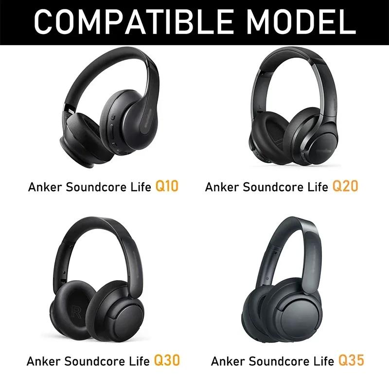 Ear Pads for Anker Soundcore Life Q10 Q20 Q30 Q35 Headphones Replacement Soft Protein Earpads Earmuffs Ear Cushion Cover
