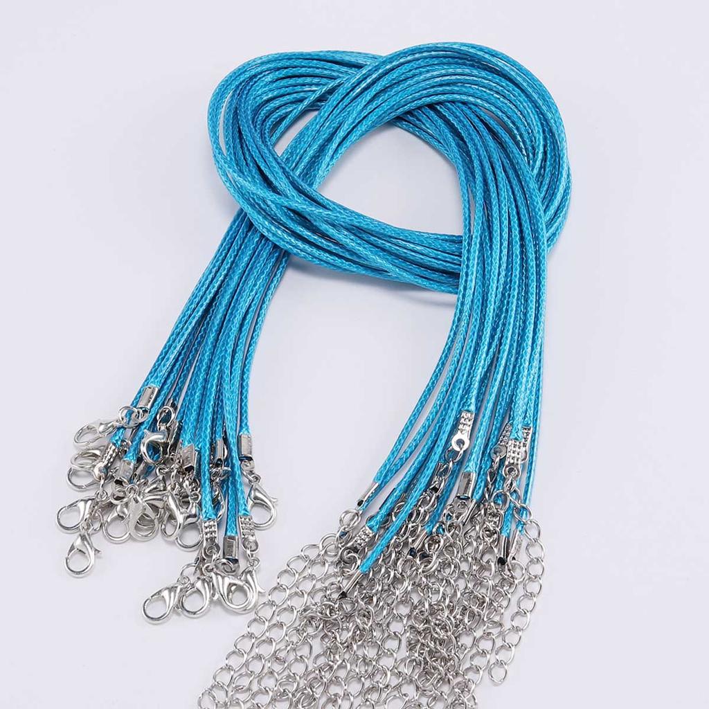10Pcs 1.5/2mm Fauxs Leather Handmade Adjustable Braided Rope Pendant Charm DIY Findings Lobster Clasp String Cord Jewelry Making