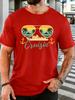 Vintage Cruisin Cruise Palm Anchor Sunglasses Print Unisexs Cotton Crew Neck Tee Short Sleeve Loose Vacation Street Male Wear Top