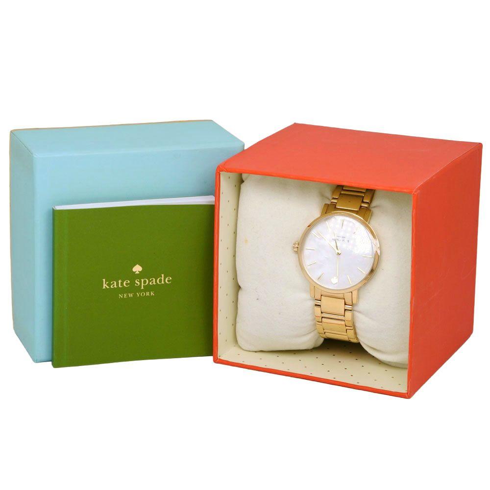 Used [Kate Spade] Kate Spade LIVE COLORFULLY Stainless Steel Gold Color Quartz Analog Display Unisex Shell Dial Watch
