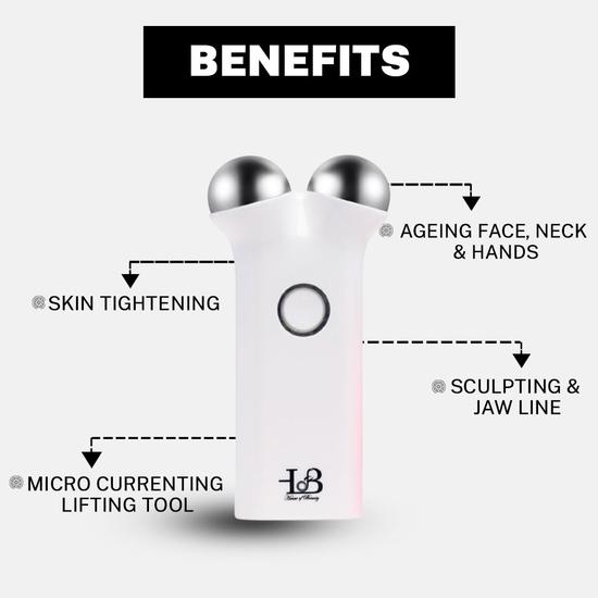 HOUSE OF BEAUTY Face Lift Pro Micro Currenting Face Massager & Collagen Face Serum for Lightening Tone - (Combo Pack of 2)