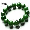 Přírodní 10mm tmavě zelené umělé nefritové kulaté korálky Strečový náramek jako dárek