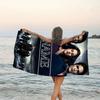 1pc Twilight Beach Towel with Custom Name, Beach/Swimming/Bath/Picnic/Camping Towel, Suitable for Seaside Beaches