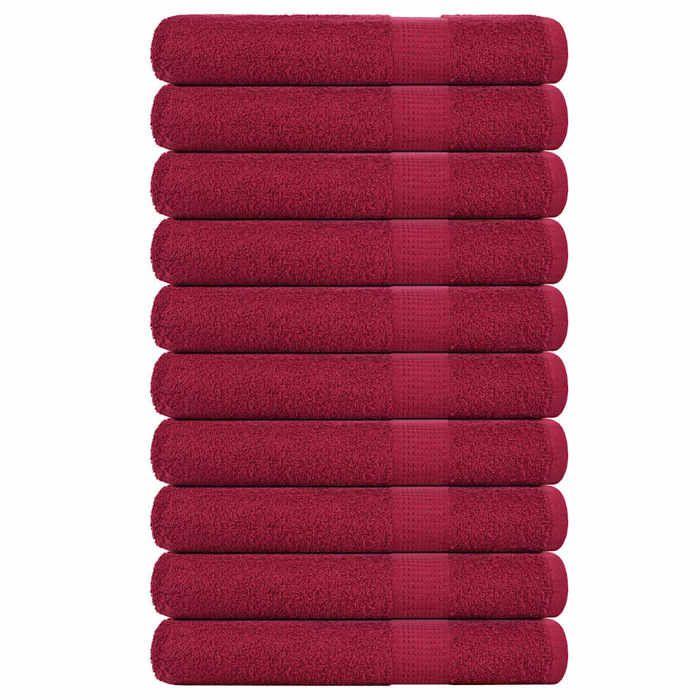 VidaXL Towels 10 Pcs Bordeaux 100x200 Cm 360 G/m² 100% Cotton, Beach Towel, Guest Towel, Large Towel 136748