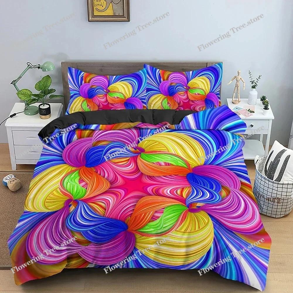 3D Print Duvet Cover Set Queen King Size Bedding Set Colorful Pattern QuiltComforter Cover Pillowcase Bedclothes Home Textiles