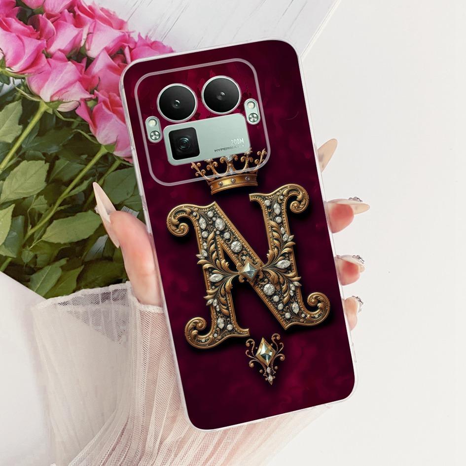 Für Realme GT8 Hülle Realme GT 8 Pro Cover 2025 Mode Buchstaben Krone Capa Weicher Silikon Stoßfänger Für Realme GT8 Pro RMX5210 Fundas