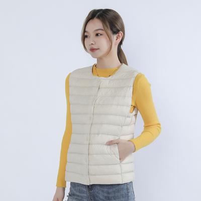 New Women's 90 Down Women's Round Neck V-Neck Lightweight Down Coat Tank Top Down Vest Large