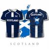 Scotland Flag Map Print Jersey Summer Sports Training Football T-shirt Unisex Casual Quick-drying Breathable Crewneck Tops