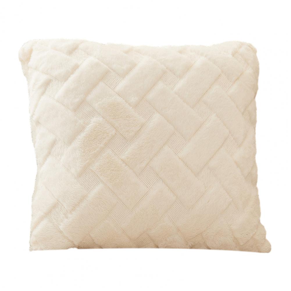 Pillowcase for Sofa Plush Fuzzy Cushion Cover with Hidden Zipper Soft Throw Pillowcase for Room Bedroom Home Office Decor Plain