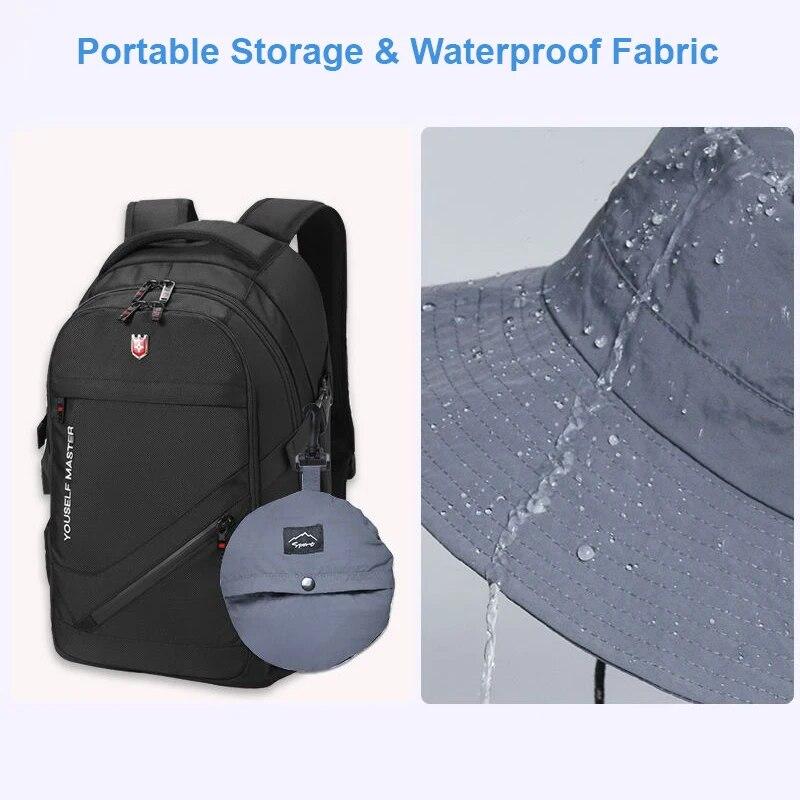 Outdoor Waterproof Bucket Hats Men Women Foldable Fisherman Hat Sun Protection Hat Boonie Hat Camping Hiking Garden Safari Beach