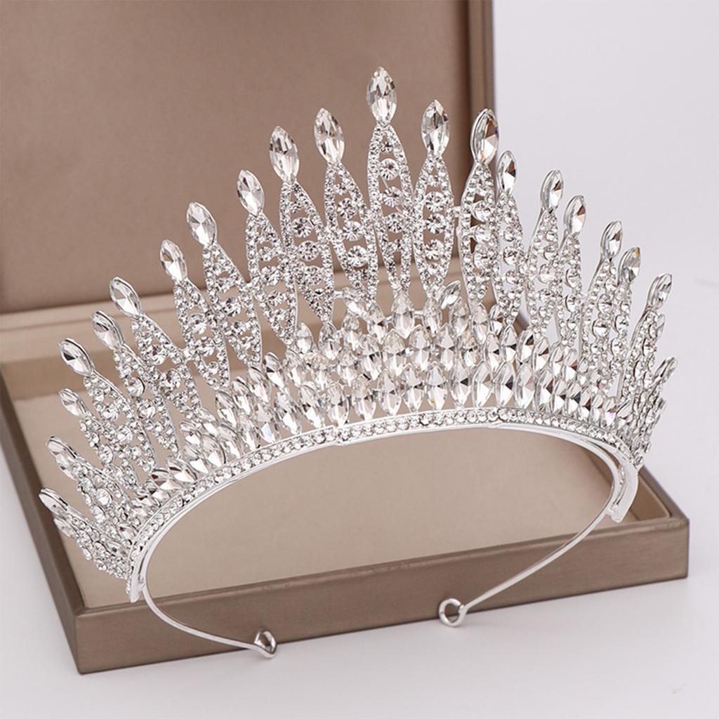 Baroque Bridal Crown Sparkly Rhinestones Headwear Wedding Bride Headwear Wedding Pageant Crown