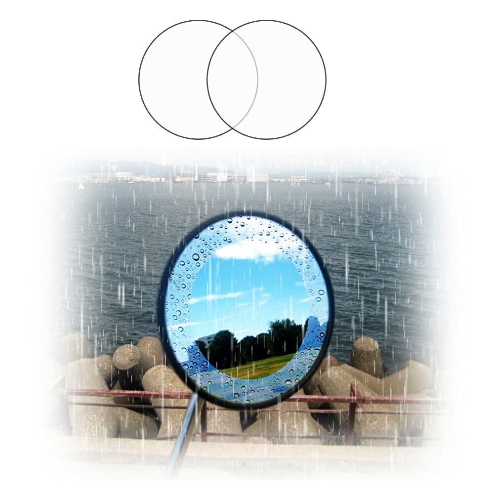 2 Piece Set of Japan Hydrophilic Film Door Mirror Car Anti-Fog Film Universal Round Diameter 4.7 inches (120 mm)