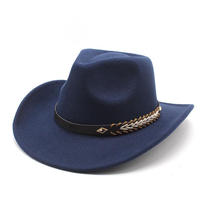 Punk Wool Felt Hat With Wide Brim And Sun Protection For Men And Women In Fall Winter
