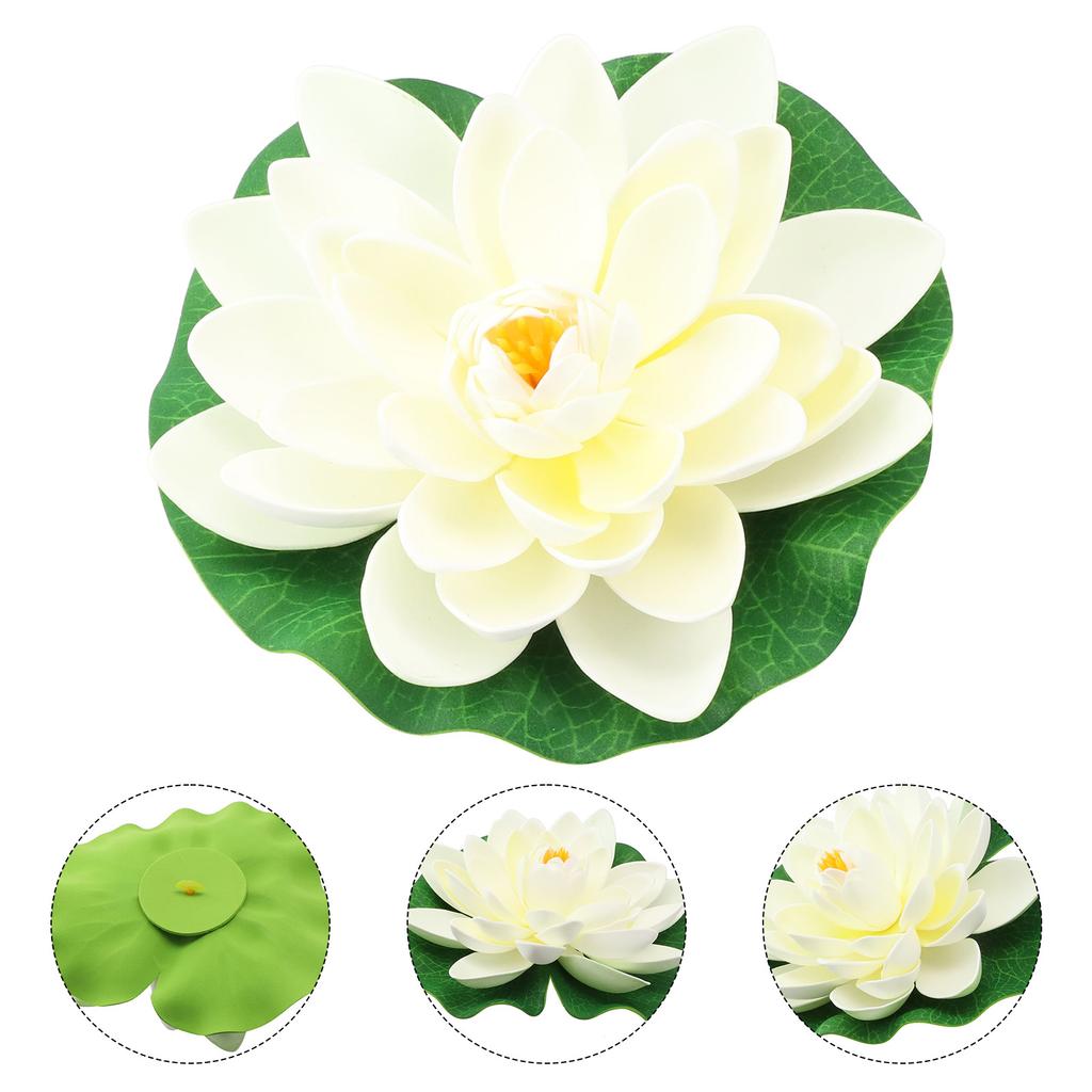 Floating Lotus Water Lily Plastic Simulation 18cm Artificial Lotus DIY Fake Plant Home Outdoor Decor Fashionable