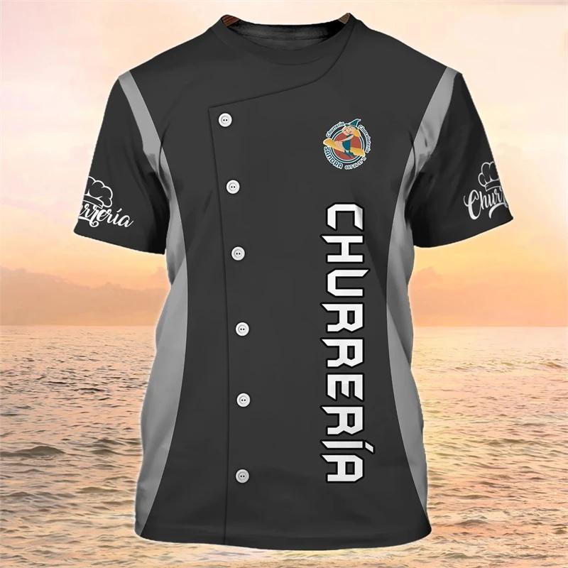 Summer 3D Graphic T-shirt for Men and Women, Breathable and Quick-drying Kitchen Uniform, Baker's Pastry Fun Top