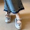 French straw thick-soled bag head bow cool slippers women's summer 2025 new versatile skirt half slippers