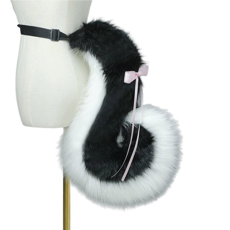 Animal Cosplays Costume Fauxs Furs Dog Cats Foxes Wolf Furry Tail Dog Ear Headbands Halloween Party Costume Accessories