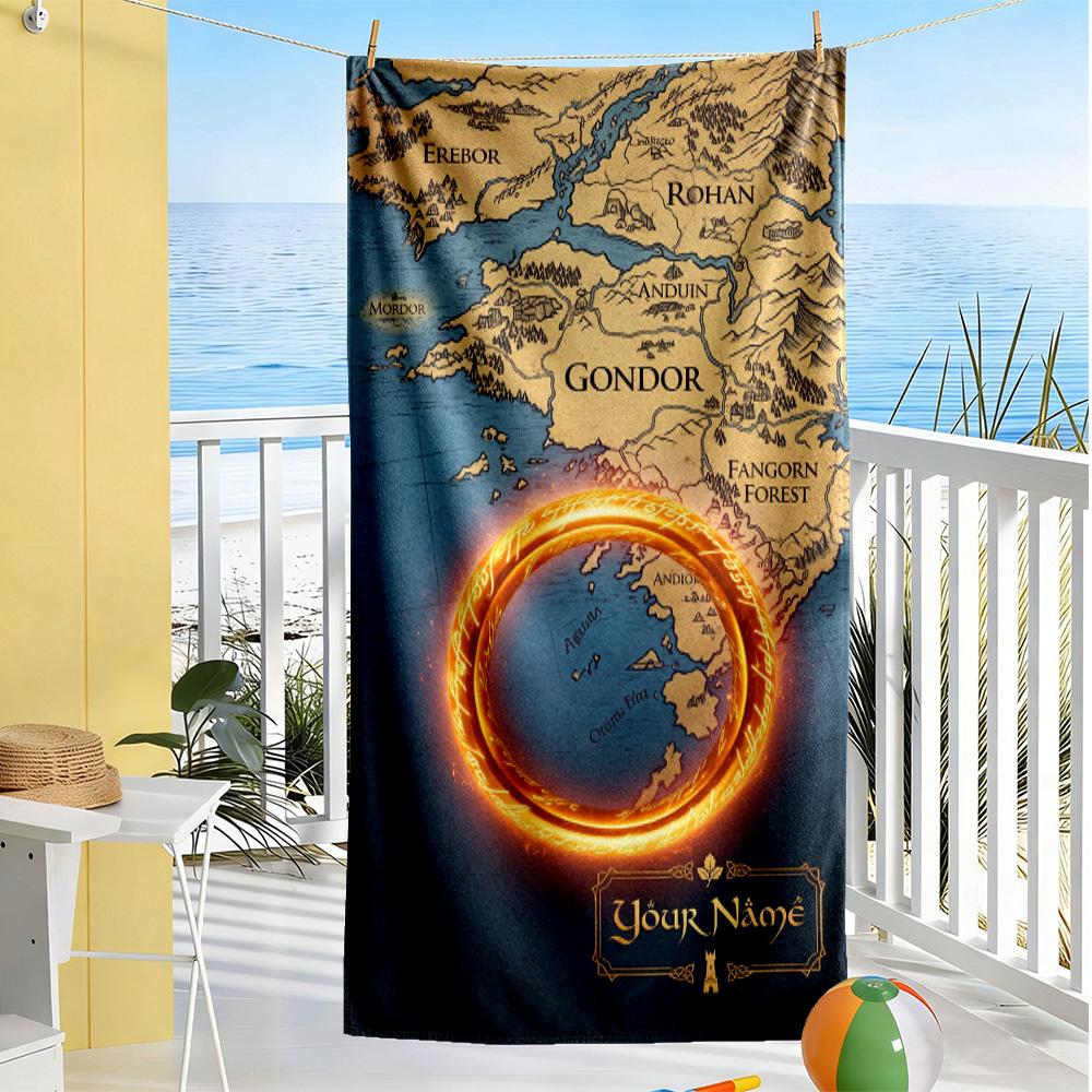 Lord Rings Customizable Name Beach Towel Soft Durable Quick-Dry