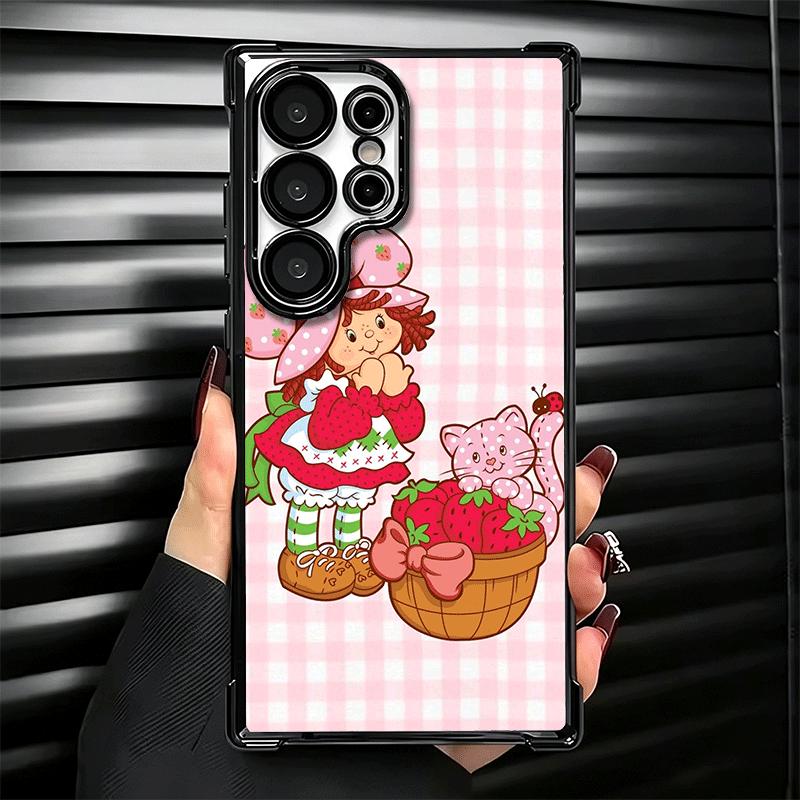 Strawberry Sh-SHortcake Soft Phone Case For Samsung Galaxy S26 Ultra S25 Edge S24 FE S23 Plus S22 S21 + S20 Plating Anti-Fall Fu