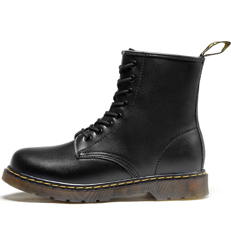 Chunky Boots For Women Men Genuine Leather Ankle Boots Female Motorcycle Men And Women Boots Big Size 35-48