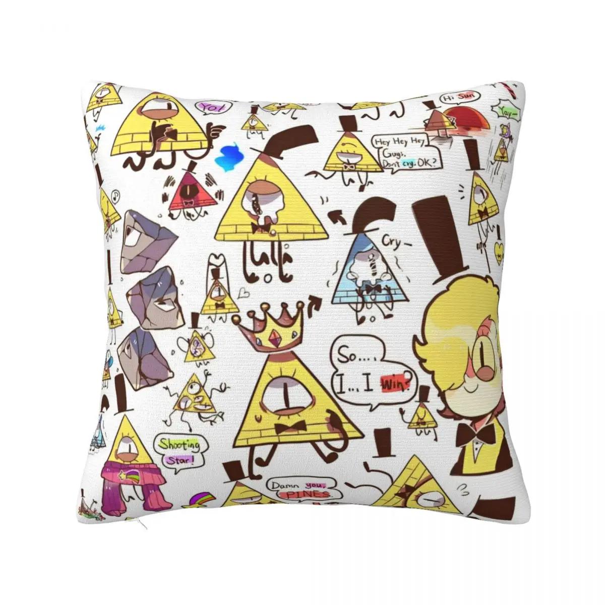 

Gravity Falls Bill Cipher Pillowcase Printed Polyester Cushion Cover Decor Cartoon Anime Pillow Case Cover Sofa Square 45*45cm 12x12Inch