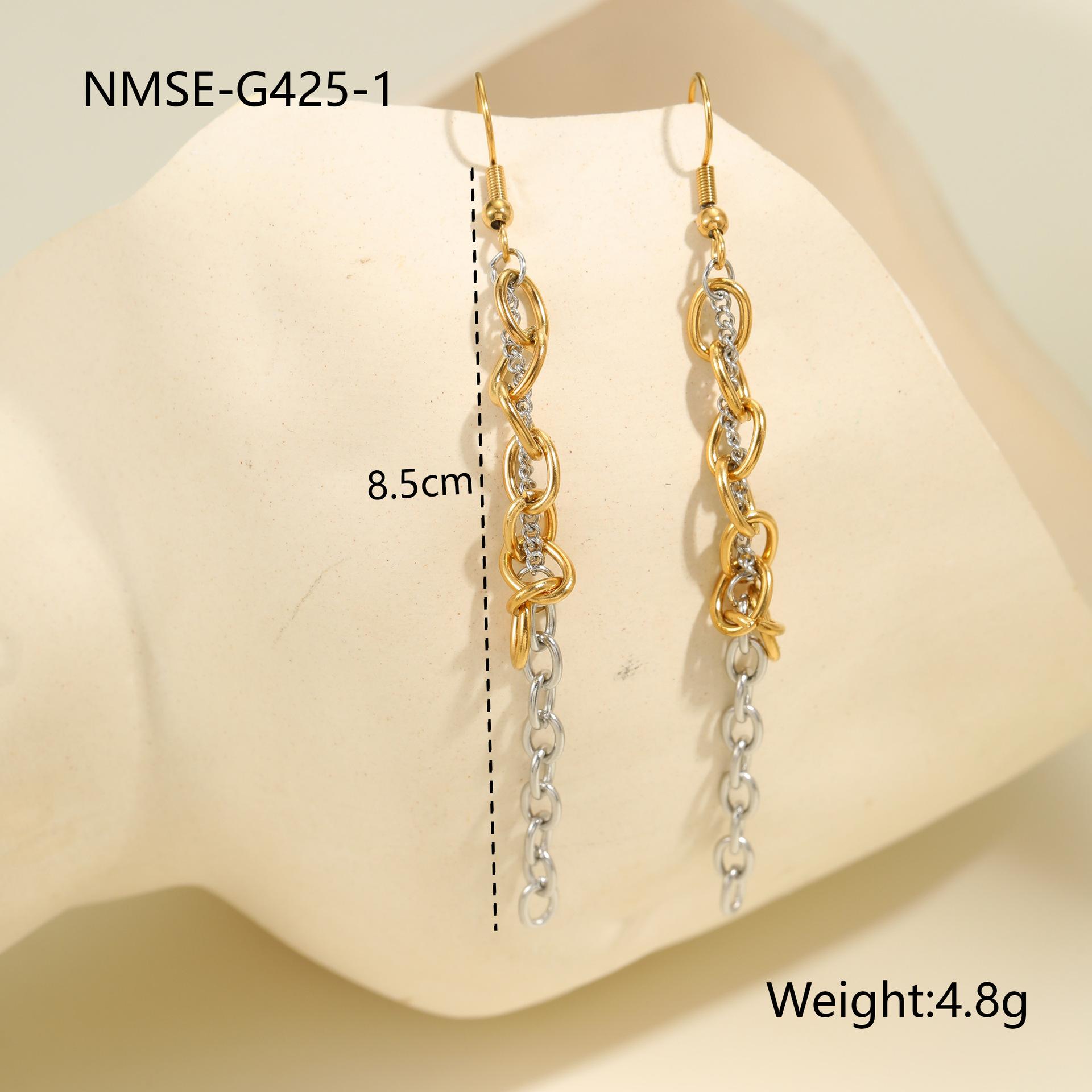 GEMCHIC Women s Two-Tone Chain Tassel Earrings Necklace Bracelet Set