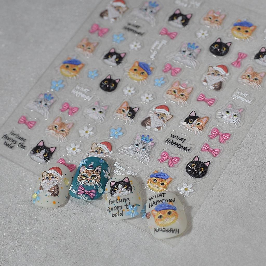 Adorable Kitten Nail Art & Decorative Stickers for Phones, iPads, and Stationery
