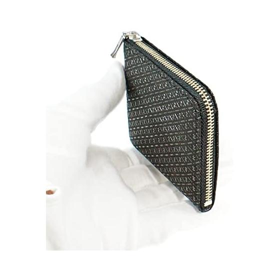 Inden-ya Inden Coin Case F-Coin Case 08 Deer Leather Black Base X Black Lacquer Gourd Pattern 1008-01-007 8.2cm X 10cm X 1.8cm L-Shaped Zipper Coin