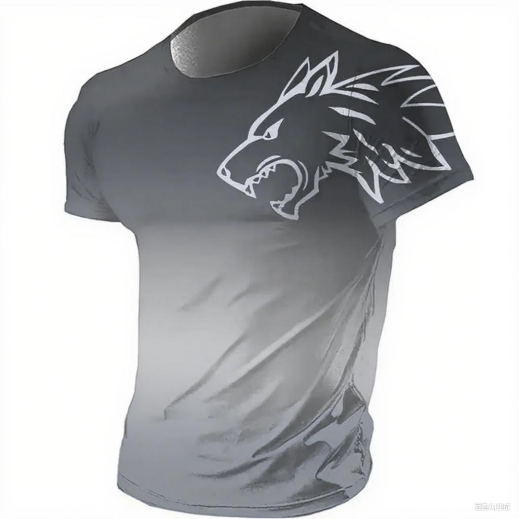 Men's T-shirt Animal Wolf 3D Print Men's Short Sleeves T-Shirt Loose Casual Summer Outdoor Men's and Women's Tees Tops