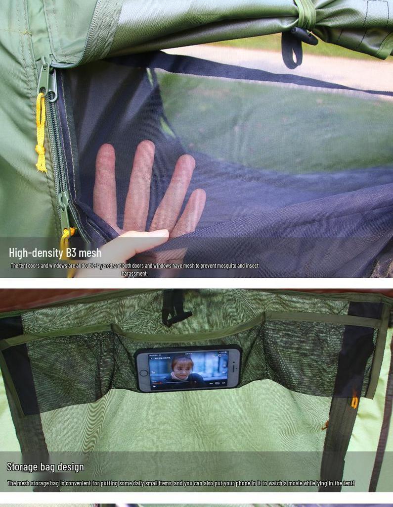 Double Layer Stormproof Outdoor Tent for Two - Rainproof, Thickened, Off-Ground, Perfect for Camping, Cold Weather, and Fishing