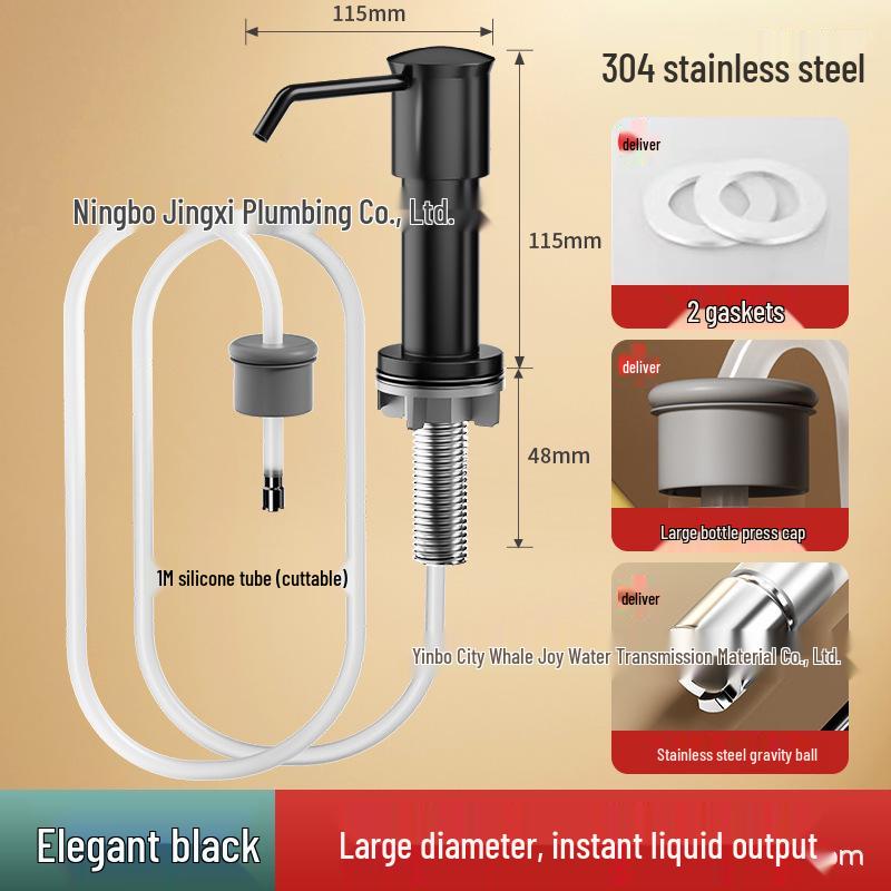 Dish Soap Dispenser with Extension Tube for Kitchen and Vegetable Wash