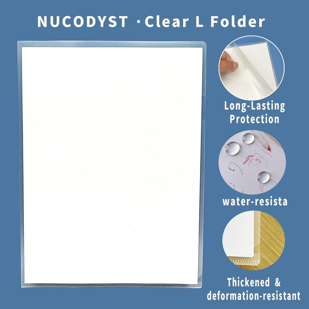 5pcs A4 Document Transparent L-Shaped Folders, Resume Protectors, Student Exam Paper Bags, Business Contract Document Holders