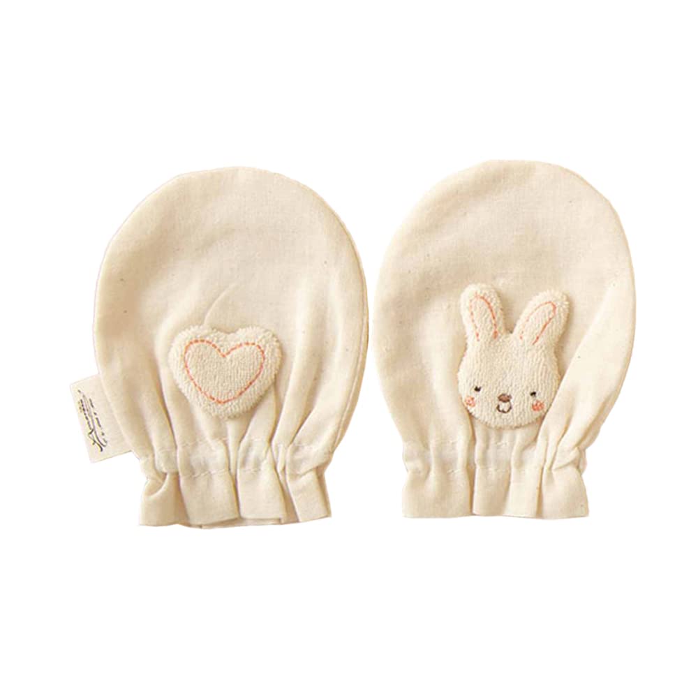 

Amorosa mamma in Organic Cotton Baby Mittens for Scratch Prevention Gift [Made Japan] Newborns, Gloves, (Rabbit)