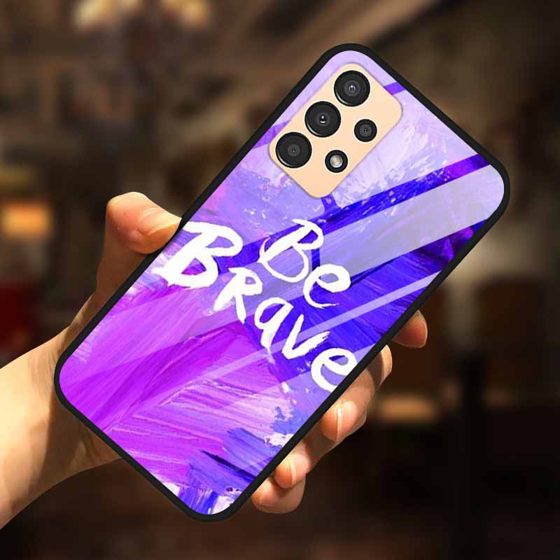 For Samsung A13 Case A23 A52 A72 4G M52 A52S 5G Luxury Tempered Glass Hard Back Cover for Samsung Galaxy A13 4G Phone Cases Capa