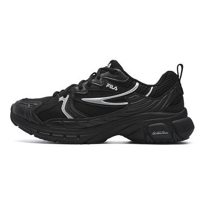 MATTRUN Abrasion Resistant, Breathable, Lightweight Low Top Chunky Sneakers Women's Black Silver F12W612141FBS
