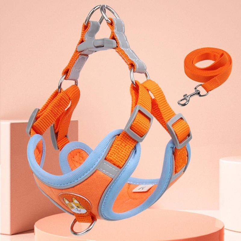 Pet Chest Strap Vest Type Dog Strap Small Dog Rope Outdoor Reflective Breathable Dog Traction Rope Dog Collar Seat Belts