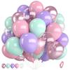 12inch-30pcs Pink Purple Gold Latex Balloon Set with Confetti, Suitable for Weddings, Birthdays, Popular Parties, Bridal Showers
