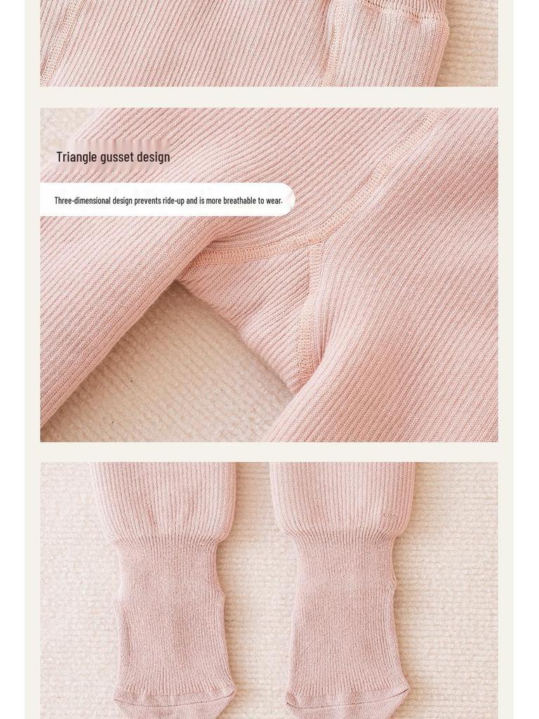 Winter Velvet Thickened Tights with Big Bow for Babies - Knit Cotton Outerwear Base Layer Tights