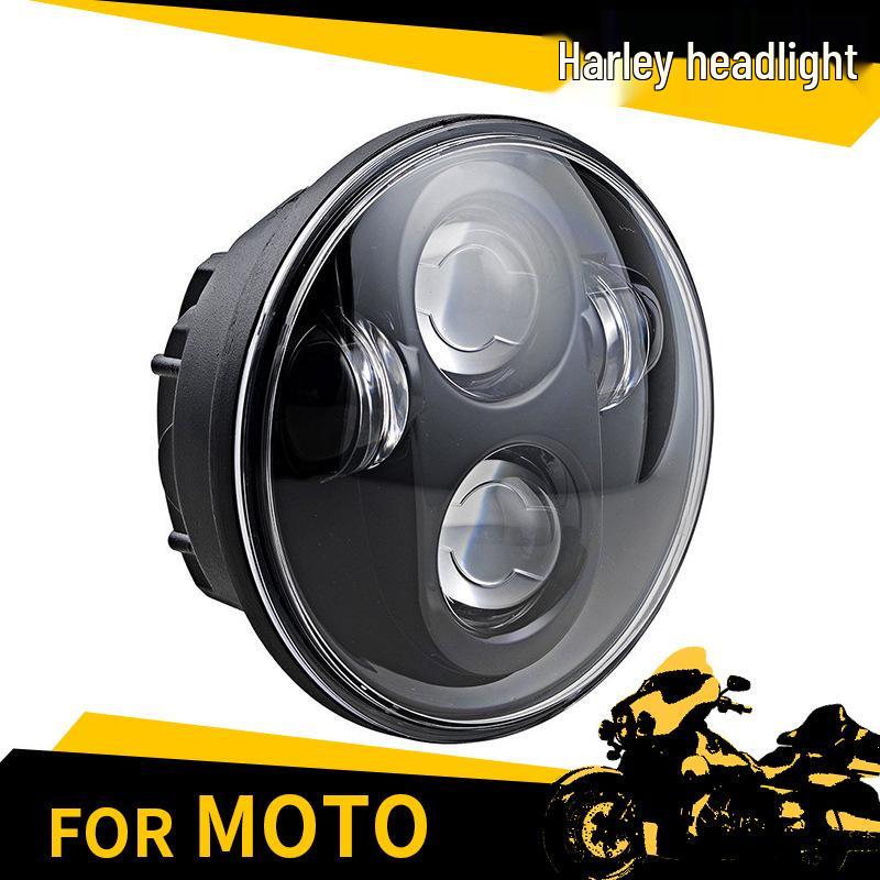 Harley 5.75" LED Headlight: High/Low Beam, Super Bright, Perfect for Motorcycle Modification