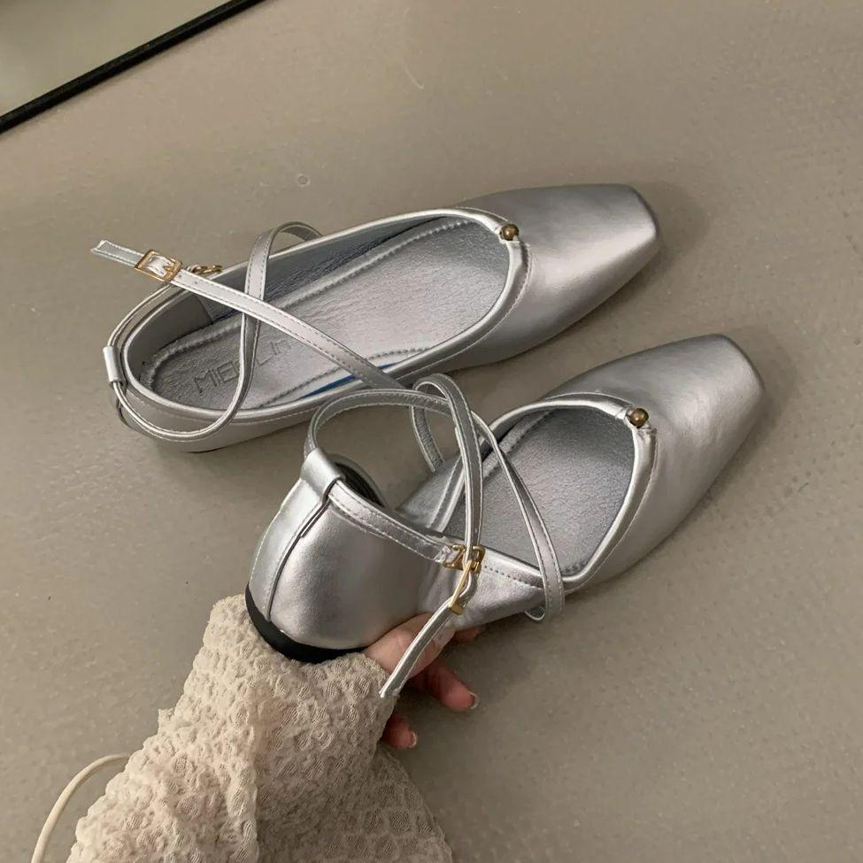 Fashion Bailamos Women Casual Flats Ballerina Shallow Round Toe Ballet Flat Shoes Comfortable Soft Boat Shoes Loafers Women Slip On Side