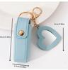 Custom Logo Name Key Chain Ring Small Versatile Keyring New Portable Lipstick Bag Packet Heart Mirror Keychain Mini Leather Gift