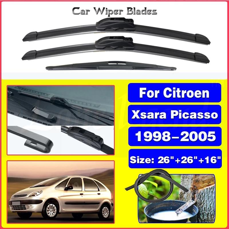 

Wiper Front & Rear Wiper Blades Set For Citroen Xsara Picasso 1998-2005 1999 2000 2001 Windshield ( NOT SIDE PIN ) 26 26 16 Front Rear 3pcs
