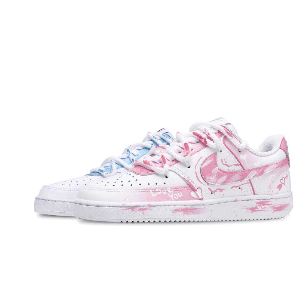 Nike Court Vision 1 Skateboard Shoes Unisex Low Top White/Blue/Pink DH2987-101(Team422- )